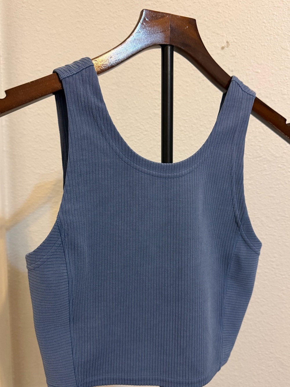 lululemon athletica Ribbed V-Neck Cropped Tank Top in Dusty Blue - Picture 4 of 9
